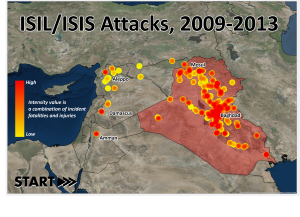ISIS/ISIL attacks in Iraq and Syria, 2009-2013.  Click to enlarge.