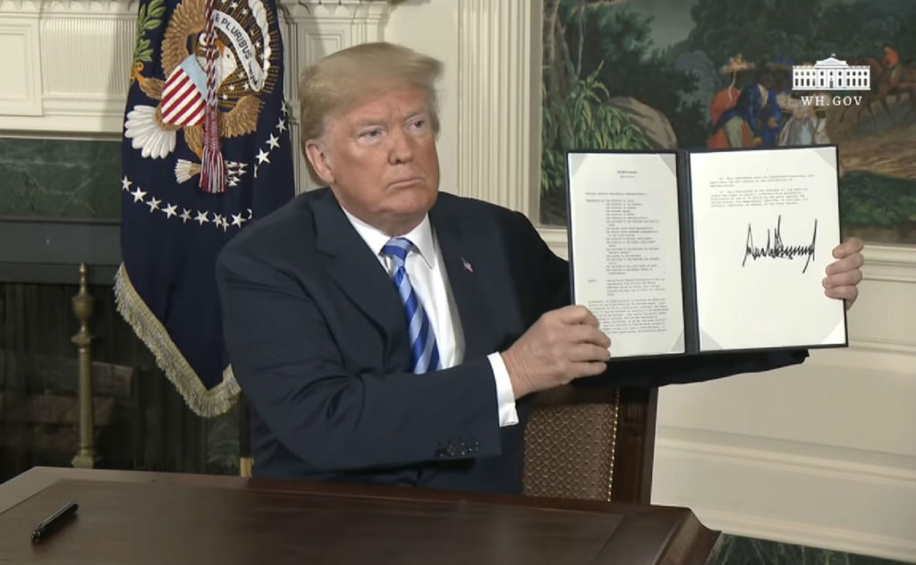 Trump-Signs-JCPOA-Pull-Out