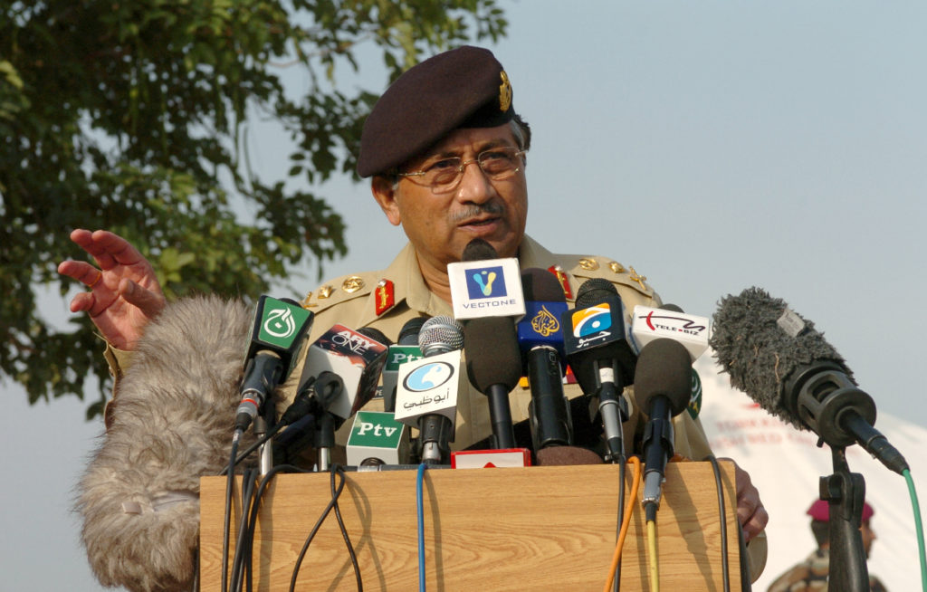 US_Navy_051015-N-8796S-072_Pakistani_President_Gen._Pervez_Musharraf_speaks_during_a_press_conference_at_the_Pakistan_Air_Force_base_in_Chaklala_Pakistan