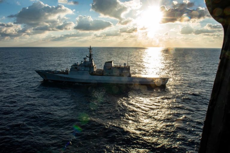 A Navy ship on the Mediterranean