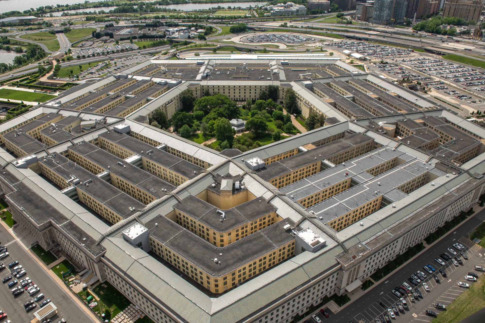 An aerial image of the Pentagon