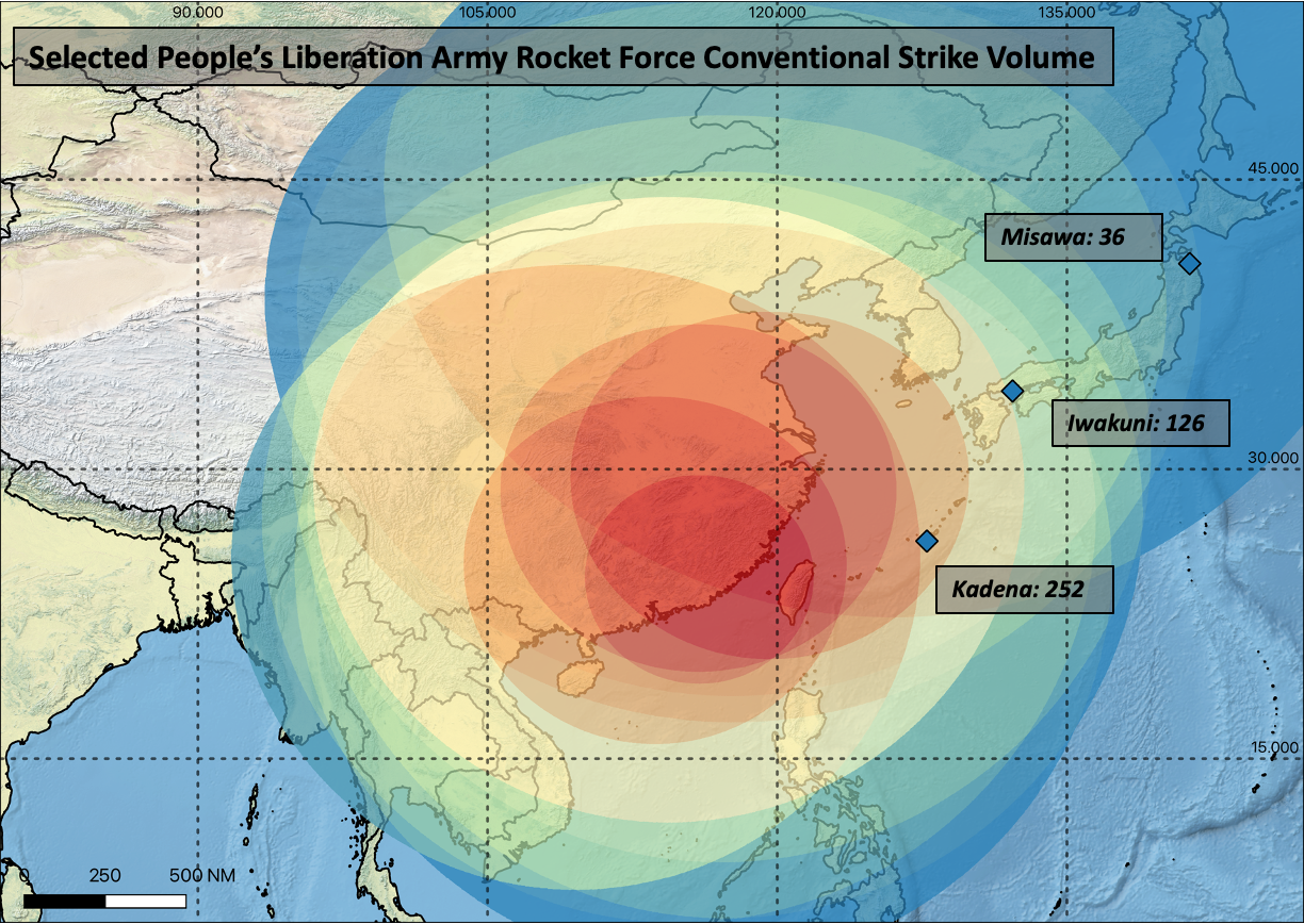 Missile density in the first island chain