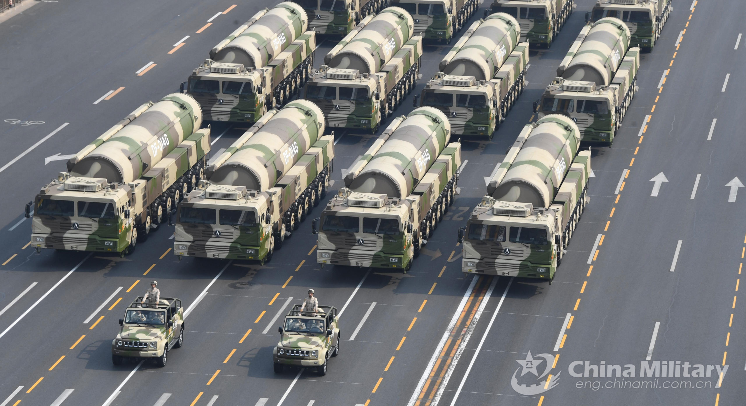 Chinese nuclear missiles takes part in a military parad