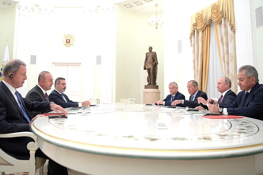 Meeting with Turkish Foreign Minister Mevlüt Çavuşoğlu and Turkish Minister of Defence Hulusi Akar.
