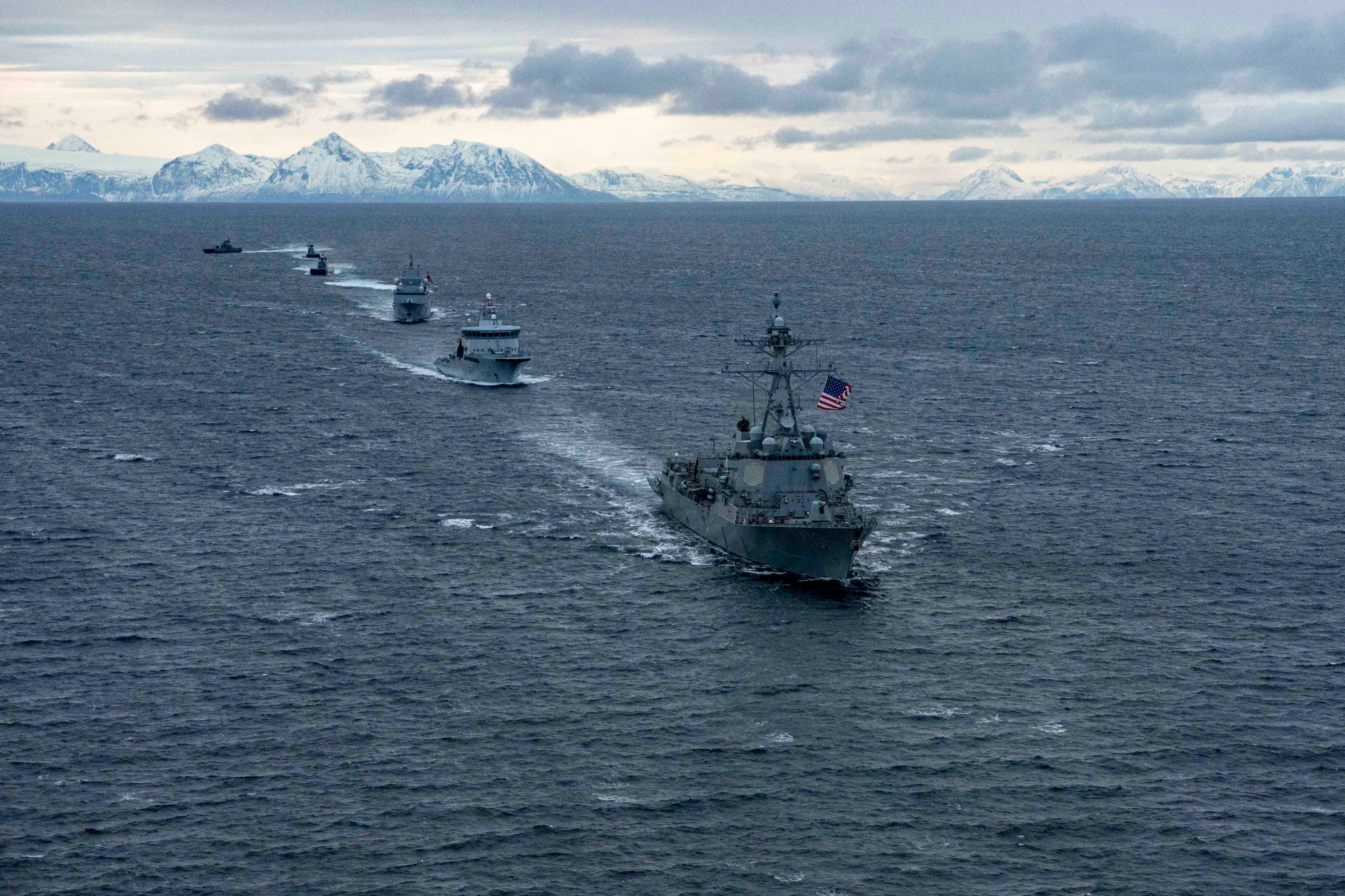 Allied nations participating in the Royal Norwegian navy-led exercise FLOTEX 19