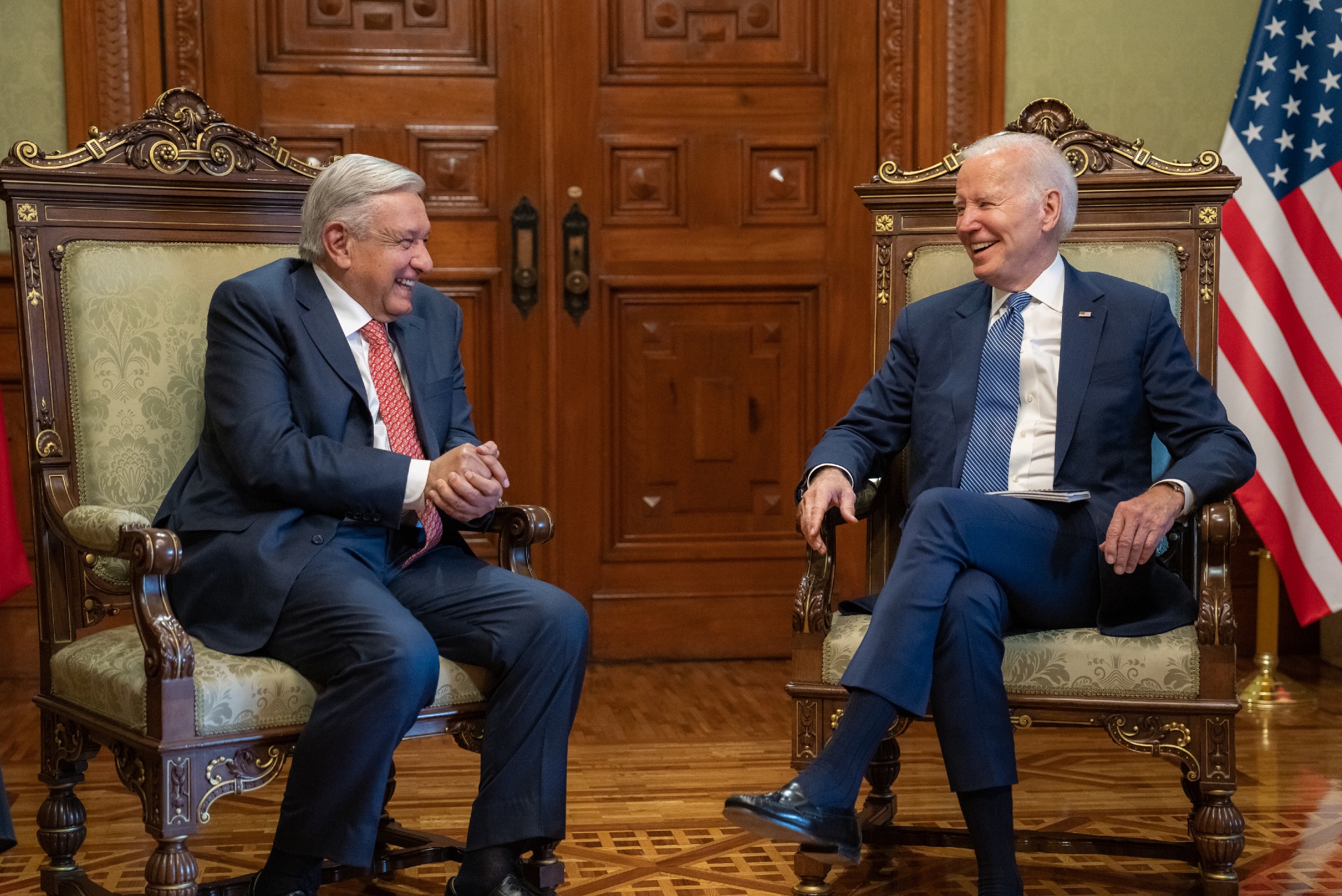 President Joe Biden has a one-on-one private meeting with Mexican President Andres Manuel Lopez Obrado