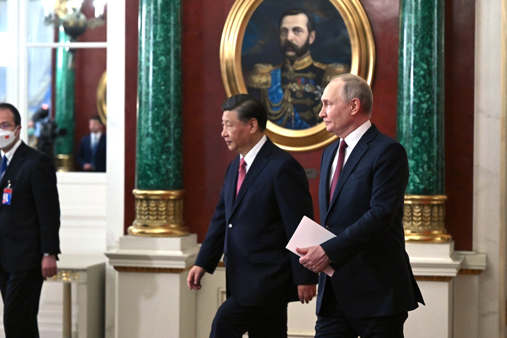 President of the People’s Republic of China Xi Jinping meets with President of Russia Vladimir Putin before the document signing ceremony in the Grand Kremlin Palace in Moscow.