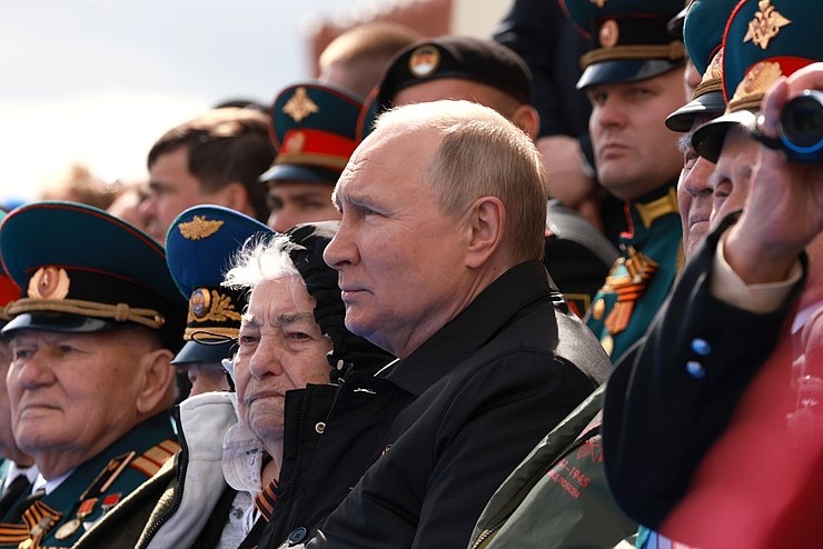 President of Russia Vladimir Putin at the military parade in Red Square, Moscow, to mark the 77th anniversary of Victory in the Great Patriotic War.