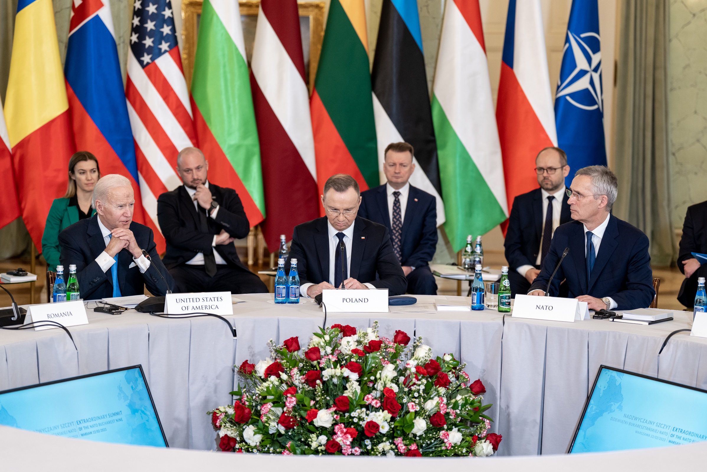 President Joe Biden delivers remarks at the Extraordinary Summit of the NATO Bucharest Nine