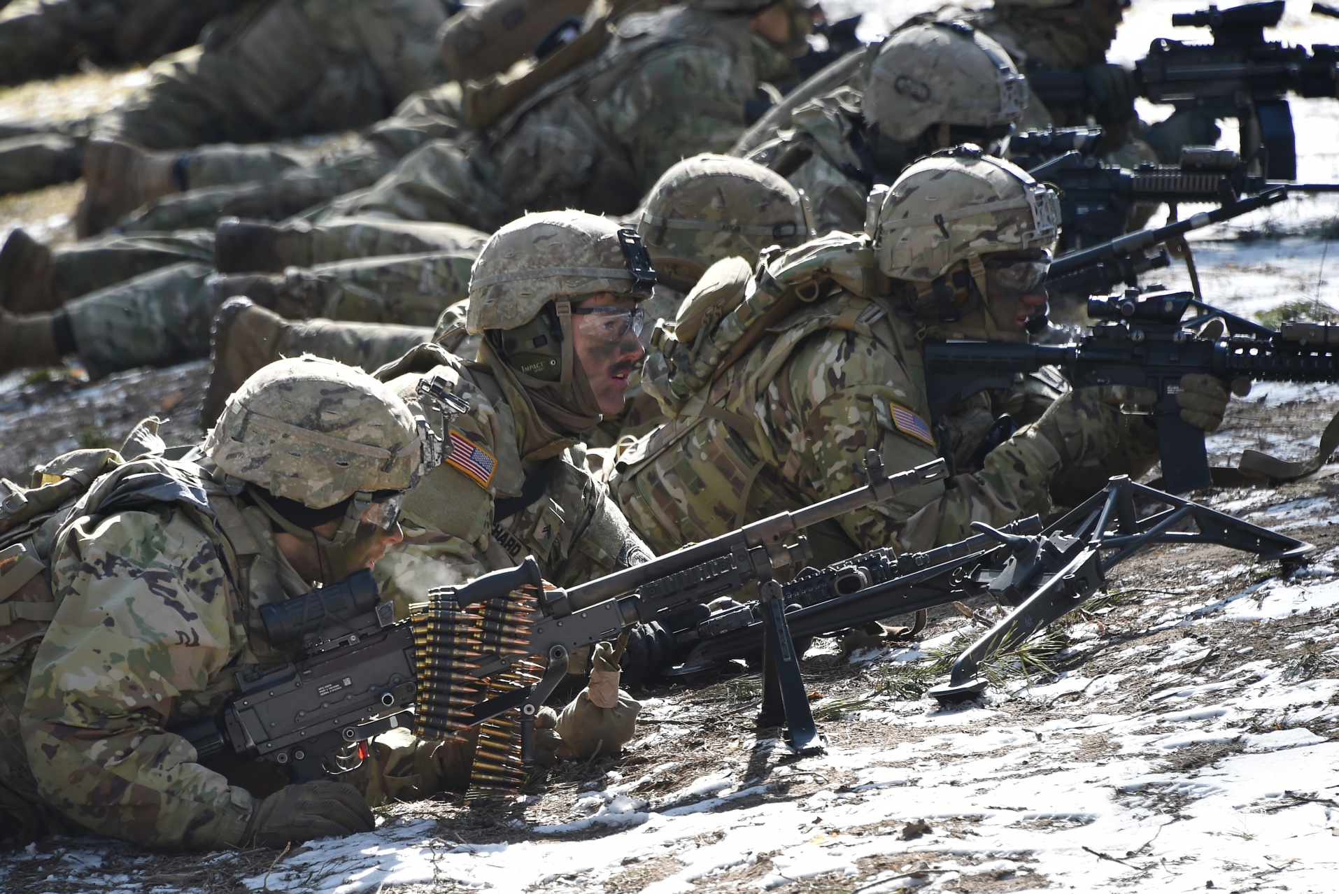 U.S. Army Paratroopers with Company A, 2nd Battalion, 503rd Infantry Regiment, 173rd Airborne Brigade conduct a Platoon Level Live Fire Exercise at the 7th Army Training Command’s Grafenwoehr Training Area, Germany