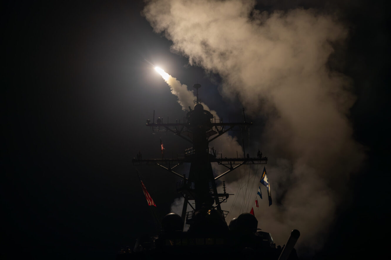 The United States is engaged in its first major naval combat since World War II, according to the commander overseeing U.S. naval forces in the Middle