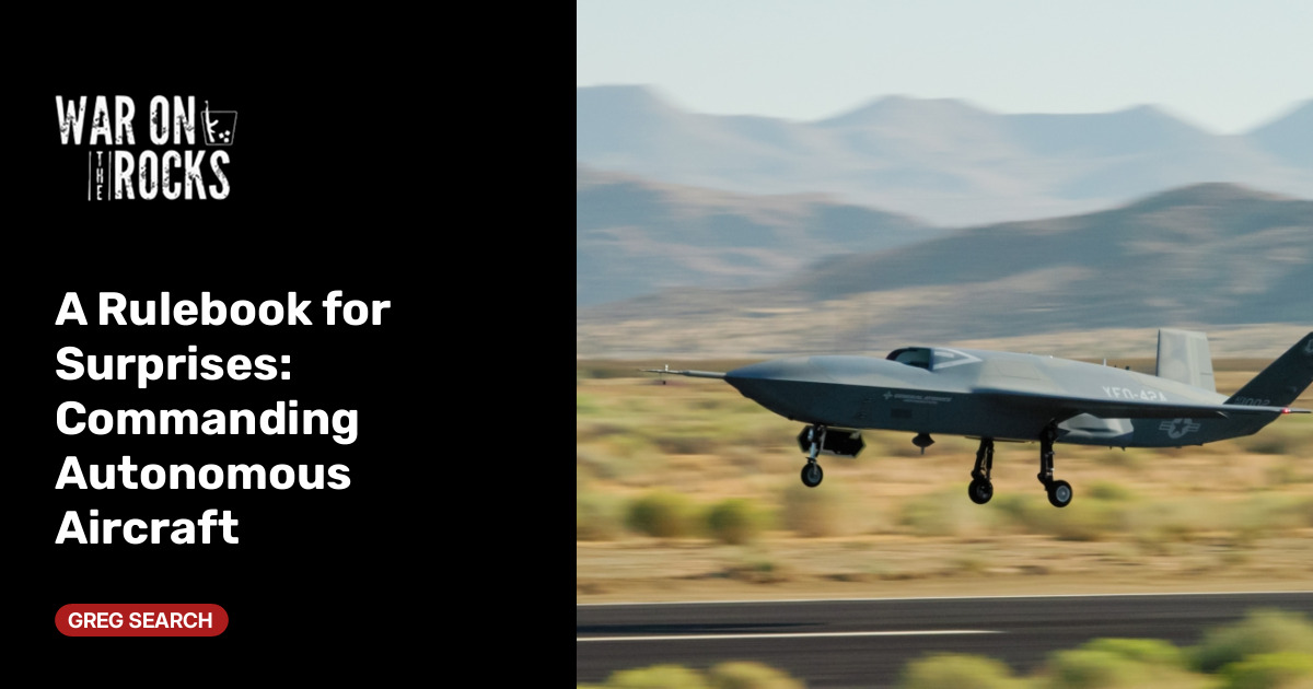 A Rulebook for Surprises: Commanding Autonomous Aircraft