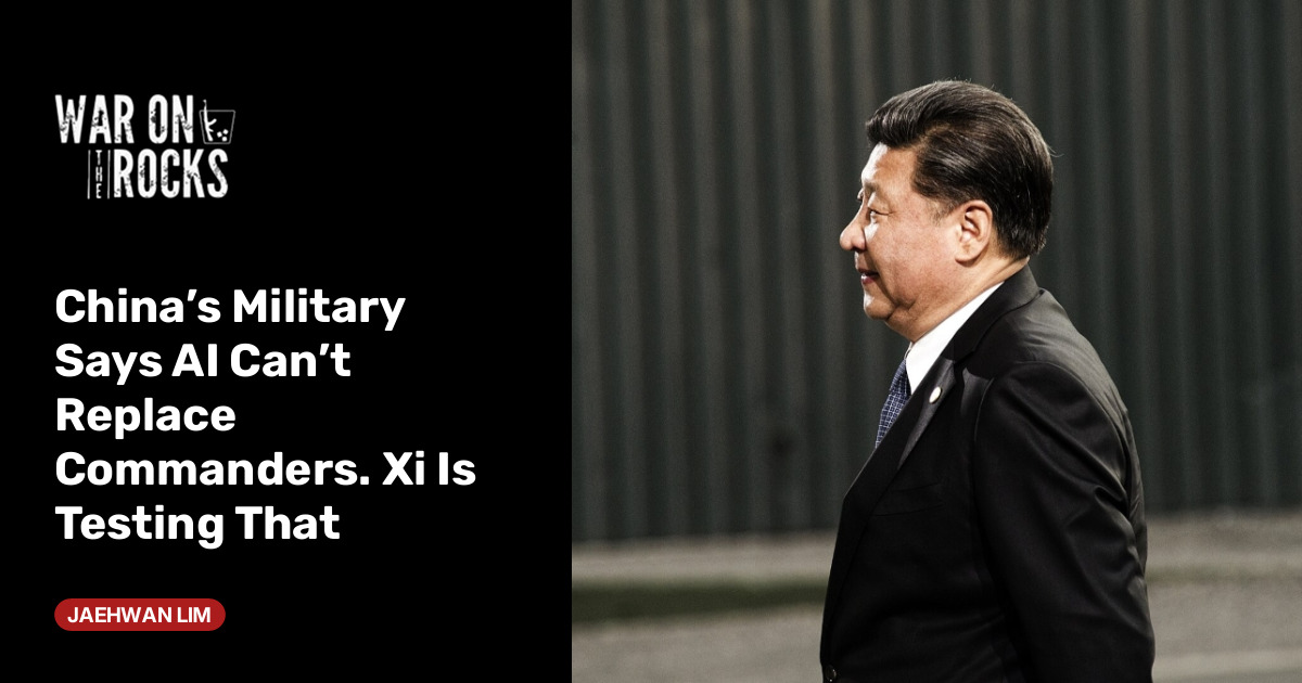 PLA Daily Says AI Cannot Replace Battlefield Commanders